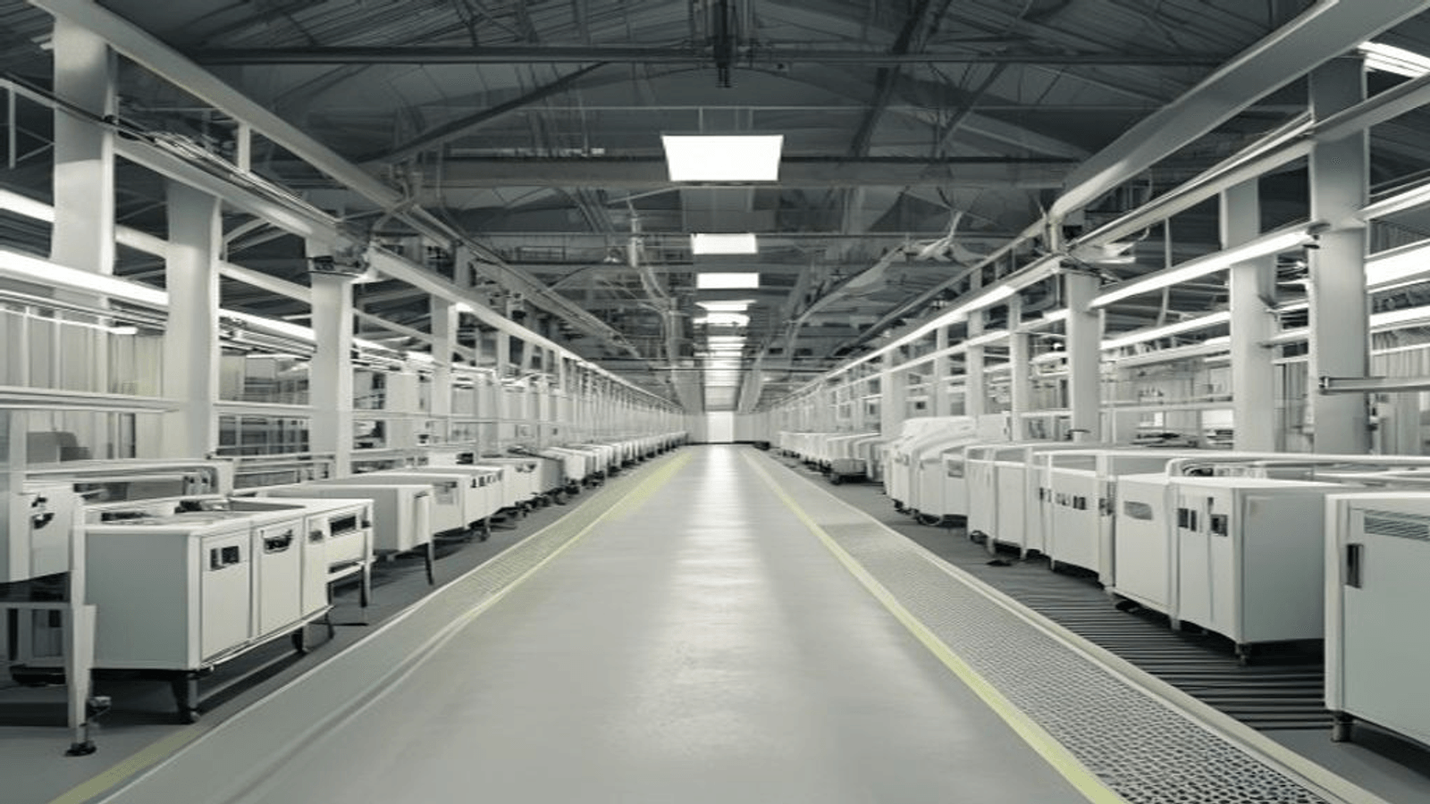 Refrigerator production line with conveyor and foaming stations