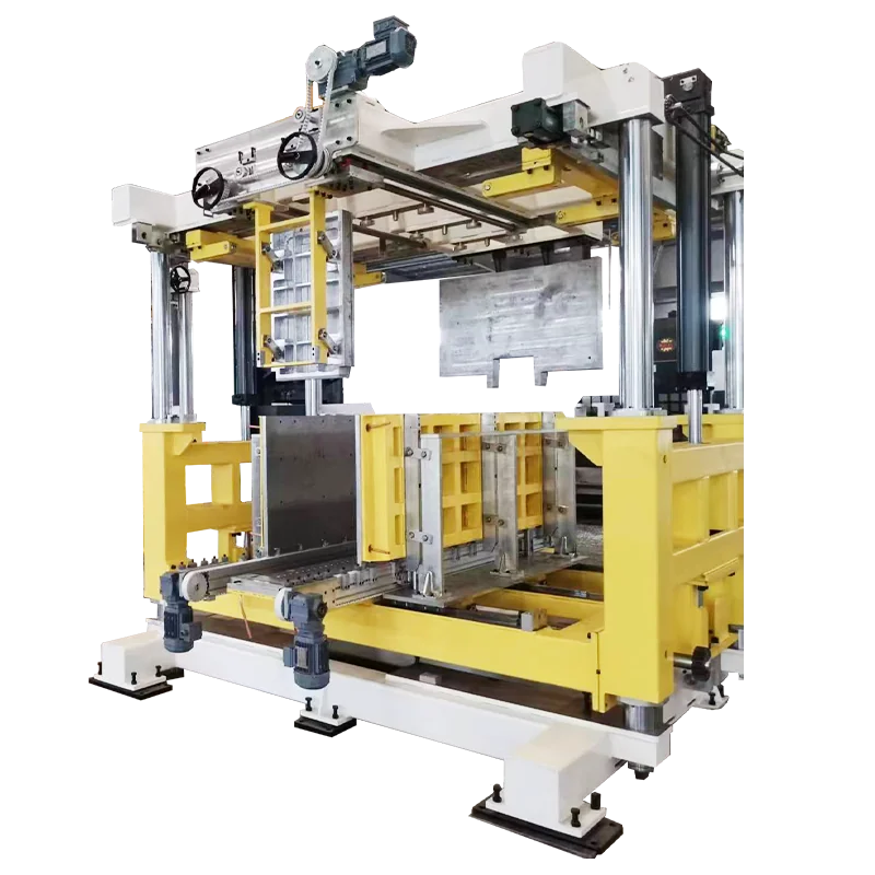 UREXCEED PU foaming fixture — yellow steel jig frame