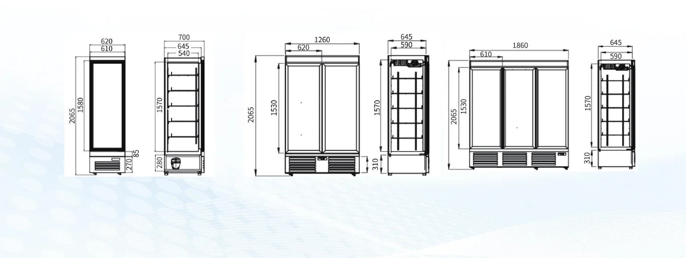 Mold for Upright Glass-Door Display Cabinet