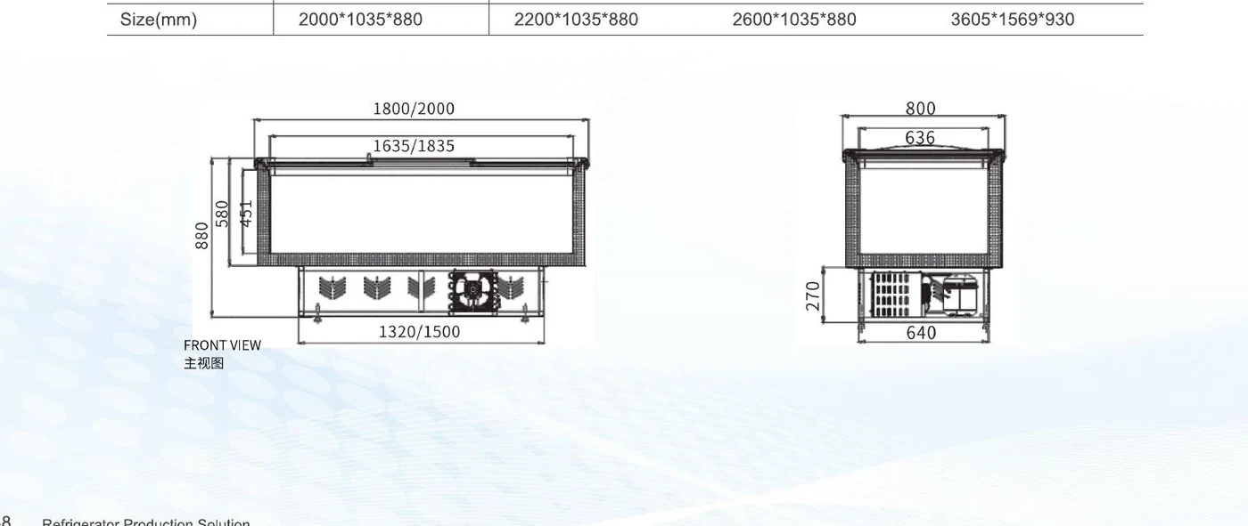 Mold for Supermarket Island Freezer