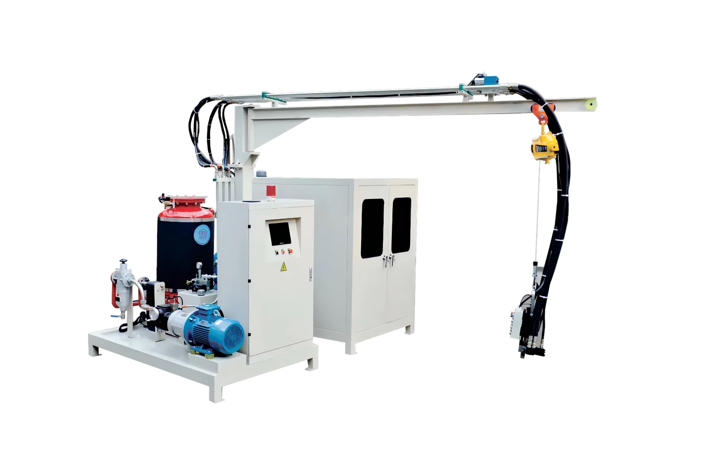 Cyclopentane high-pressure PU foaming machine on factory floor