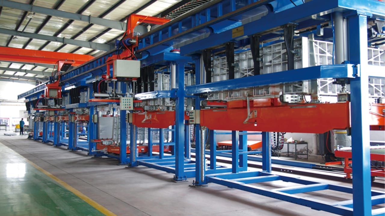 HVAC Air-Handler Cabinet Foaming Line — production line reference